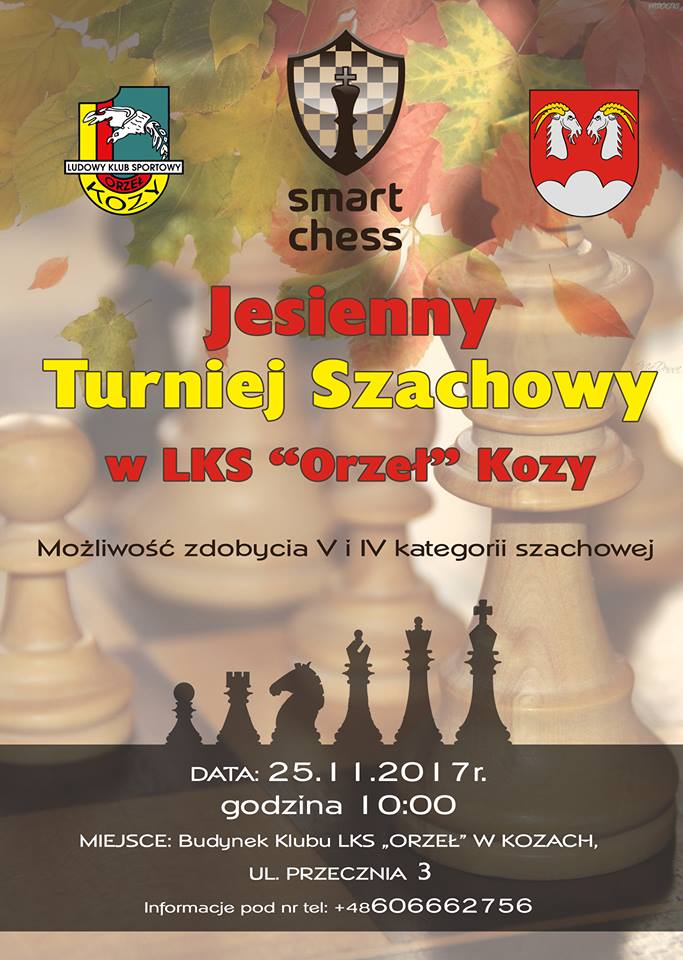 Jesienny Turniej Szachowy w LKS „Orzeł” Kozy – 25.11.2017, godz. 10:00